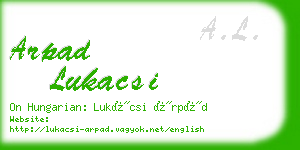 arpad lukacsi business card